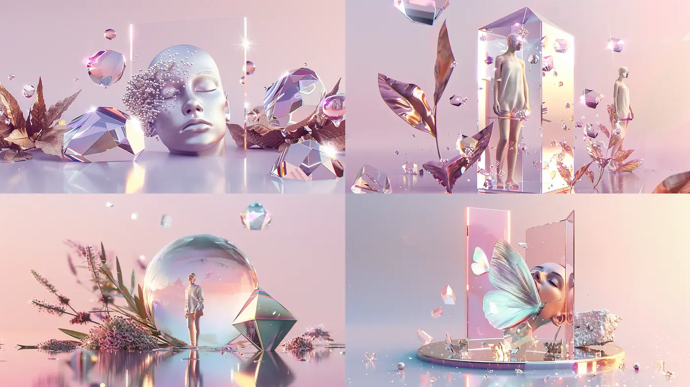 Serene Digital Dreamscape with Ethereal Overtones - Midjourney sref style