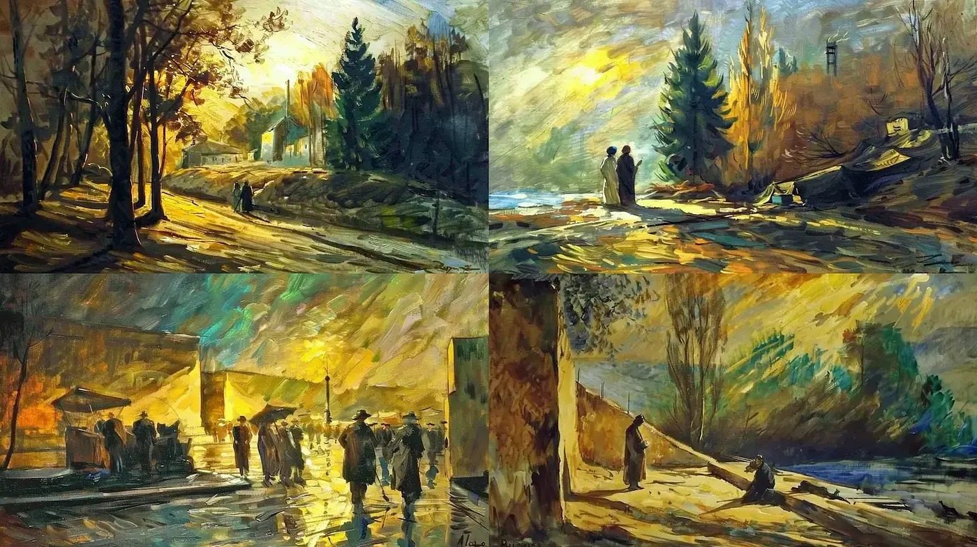 Luminous Twilight: Brushstrokes of Impressionist Legacy - Midjourney sref style