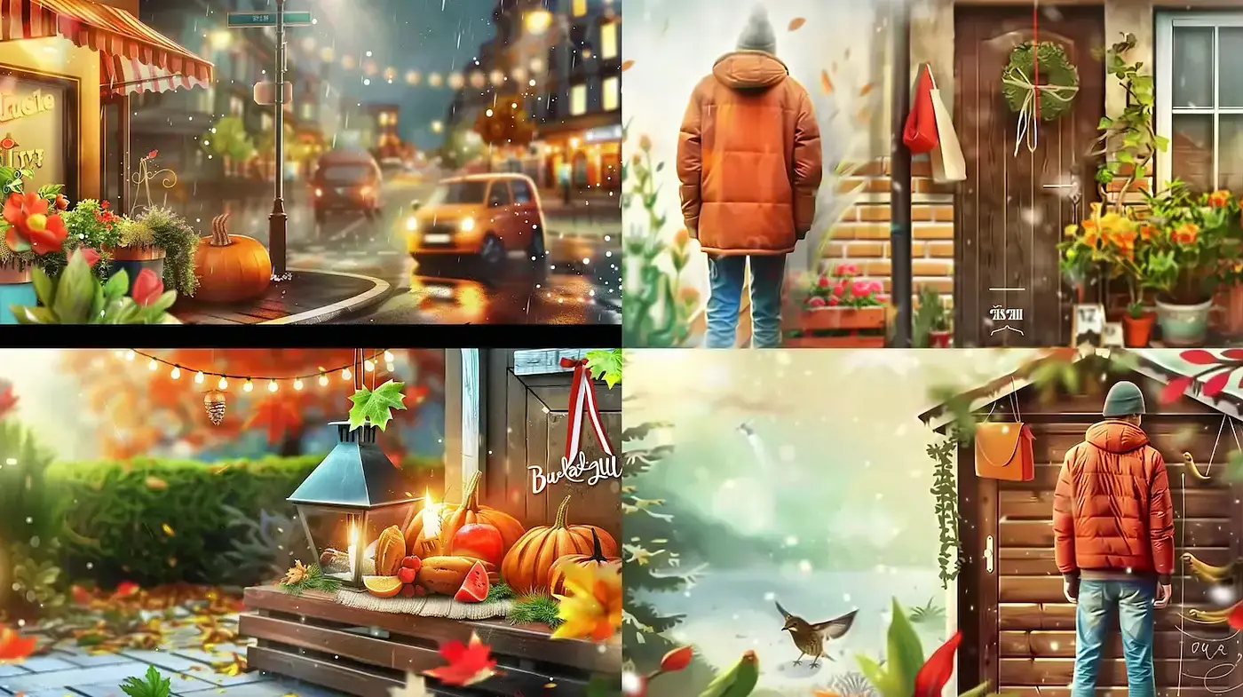 Autumn Whispers: A Warm and Vivid Homage to Seasonal Transitions - Midjourney sref style