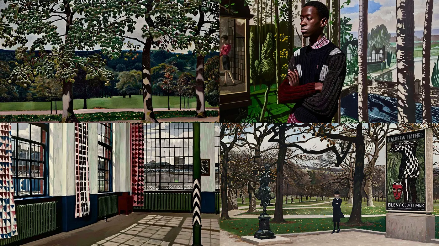 Consistent Arboreal Reverie: A Harmonious Blend of Stylized Nature and Retro Urban Elegance - Midjourney sref style