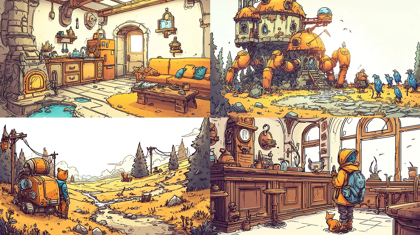 Whimsical Cozy Environments with a Nostalgic Touch - Midjourney sref style