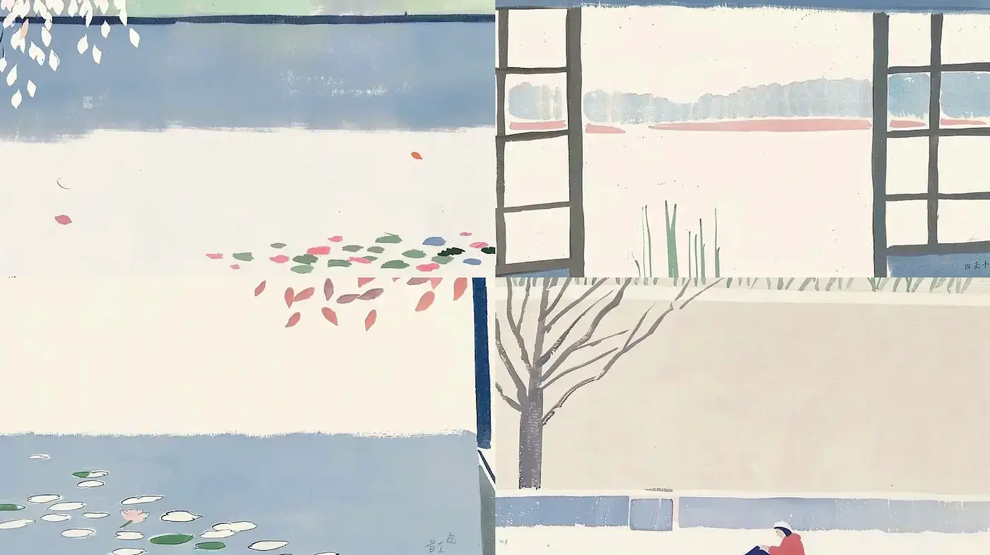Serene and Minimalist Artistic Expression with Nature Elements - Midjourney sref style