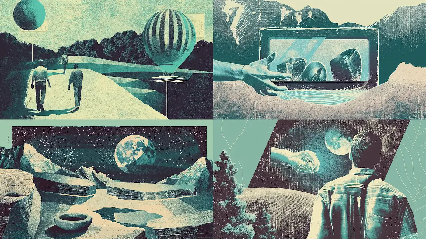Surreal Retro-Futuristic Art with a Dreamlike Quality - Midjourney sref style