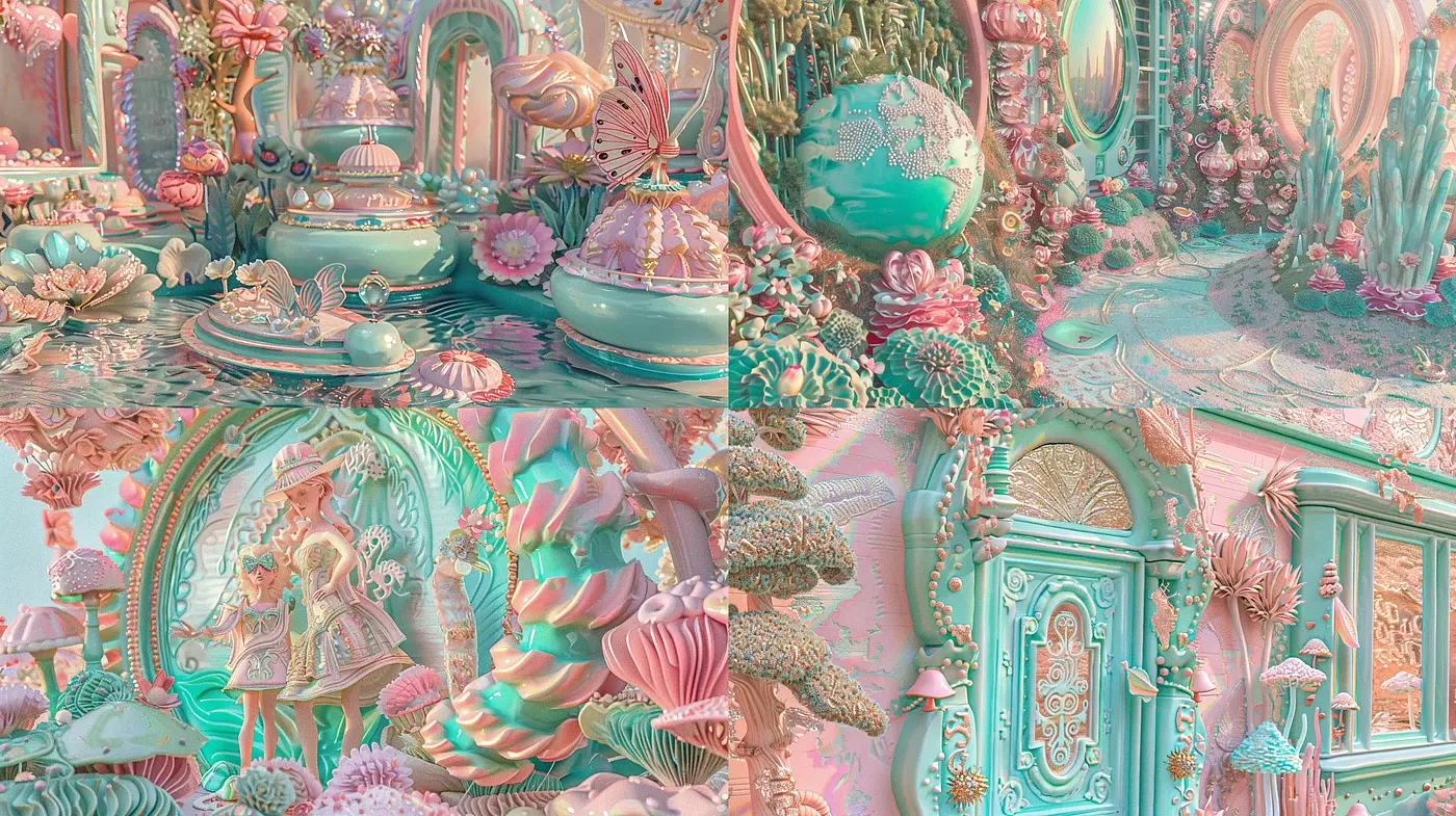 Baroque Reverie in Pastel Dreamscape - Midjourney sref style