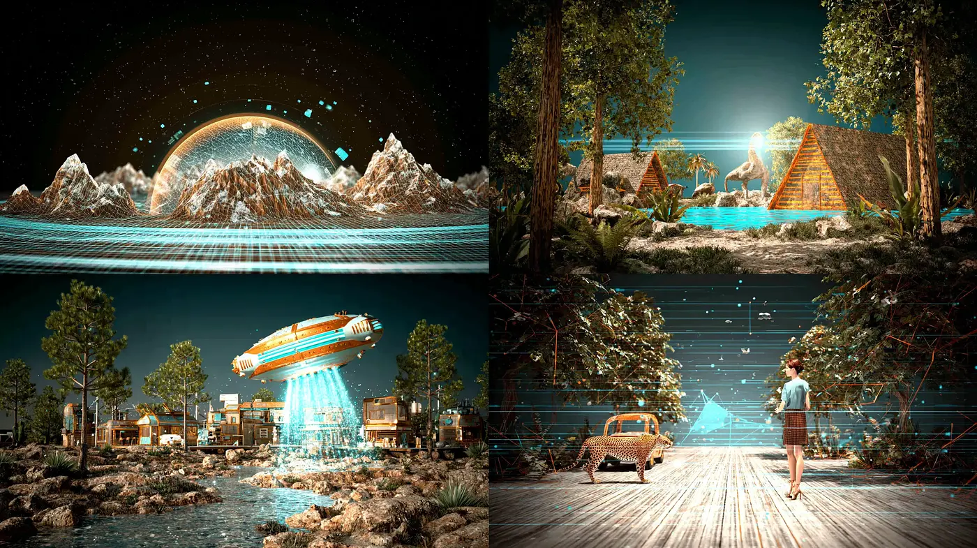 Futuristic Retro Aesthetic with Nature Integration - Midjourney sref style