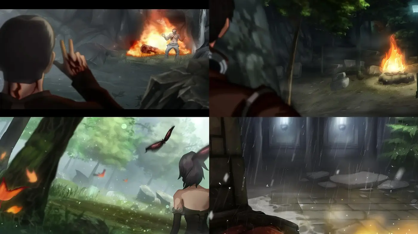 Atmospheric Cinematic Illustration with Surreal Elements - Midjourney sref style