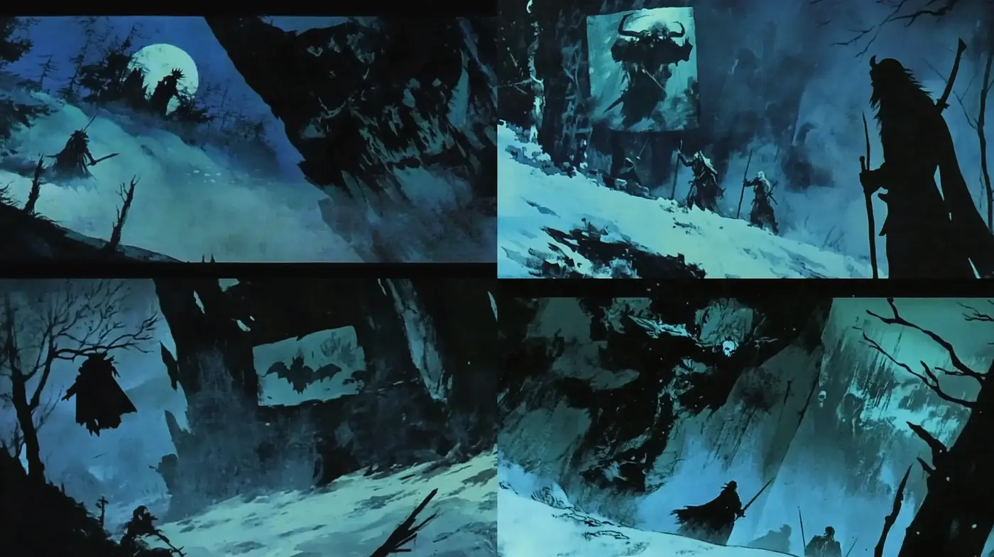 Ethereal Nocturnal Landscape: A Cinematic Study in Monochrome - Midjourney sref style