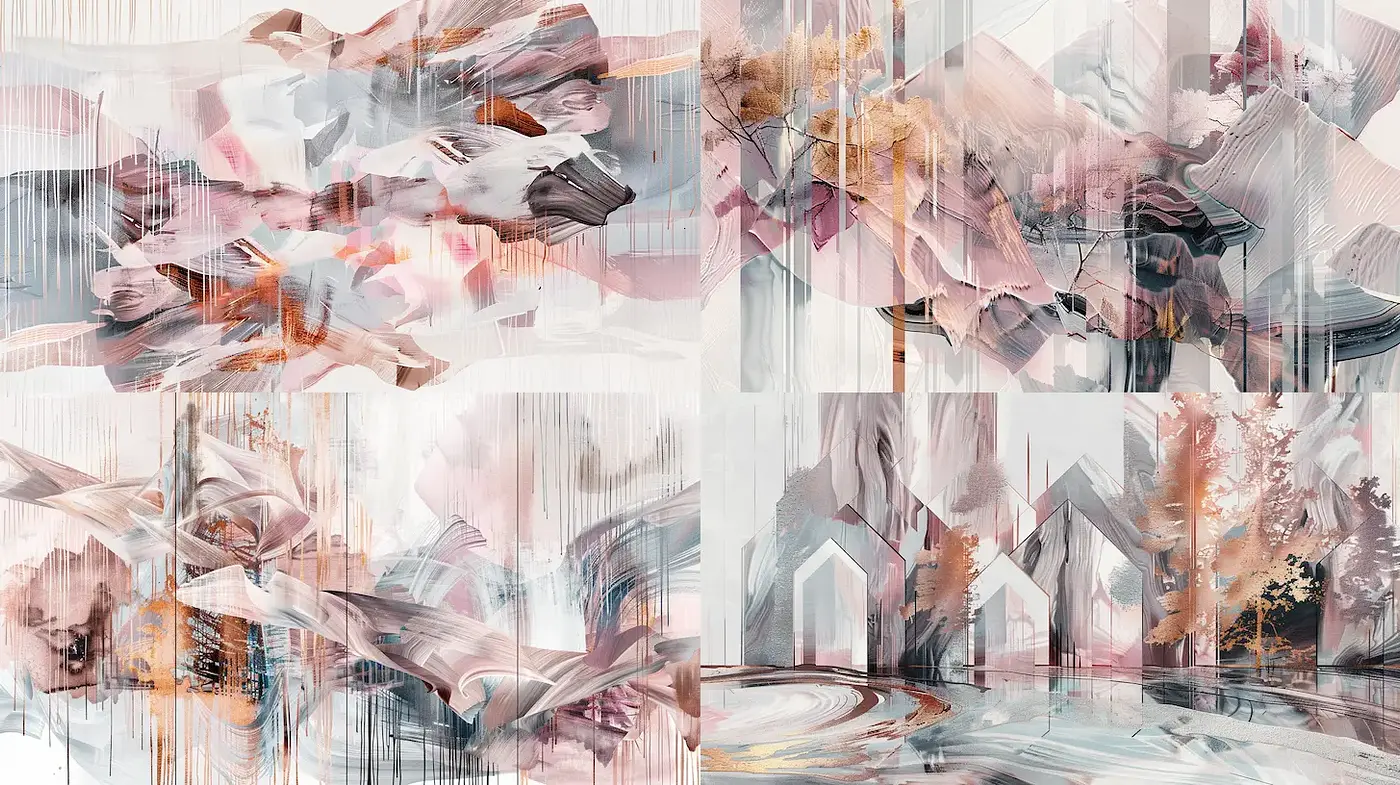 Dreamy Abstract Landscapes with a Fluid Aesthetic - Midjourney sref style