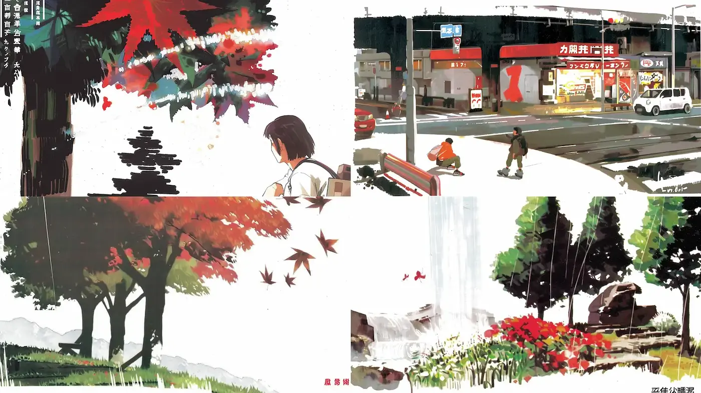 A Nostalgic Blend of Visual Poetry and Urban Charm - Midjourney sref style