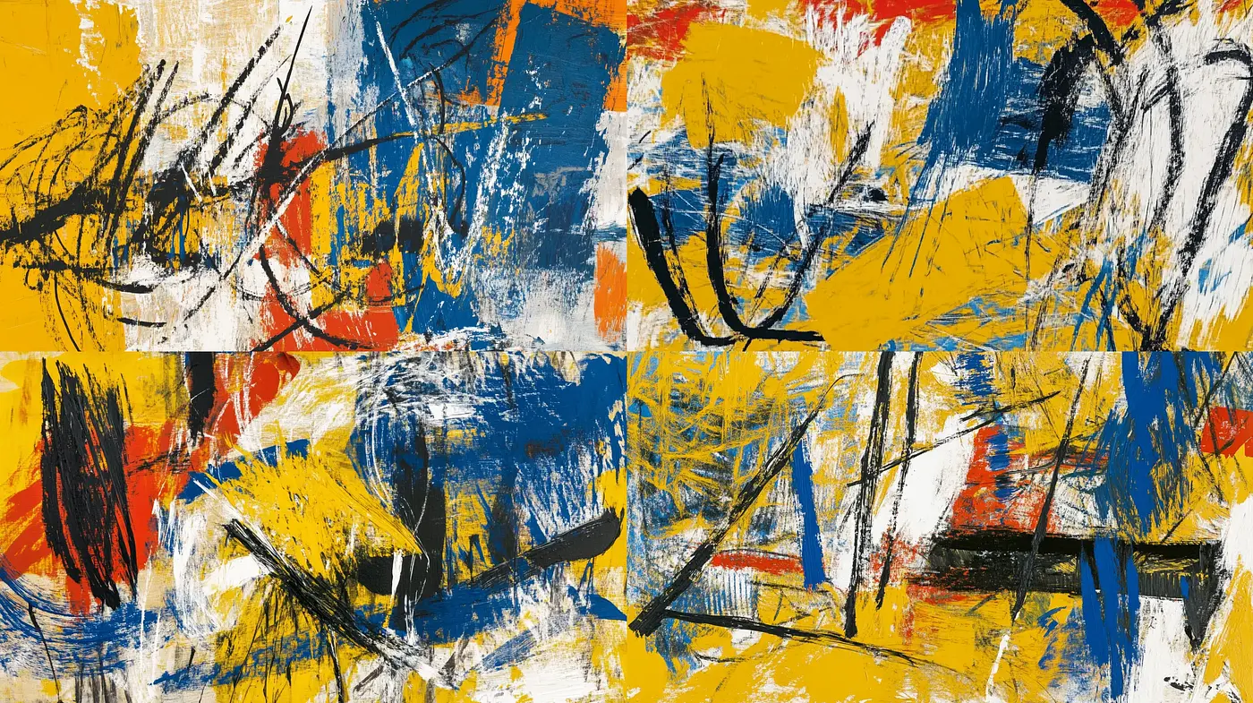 Dynamic Expressionist Brushwork Infused with Action-Painting Energy - Midjourney sref style