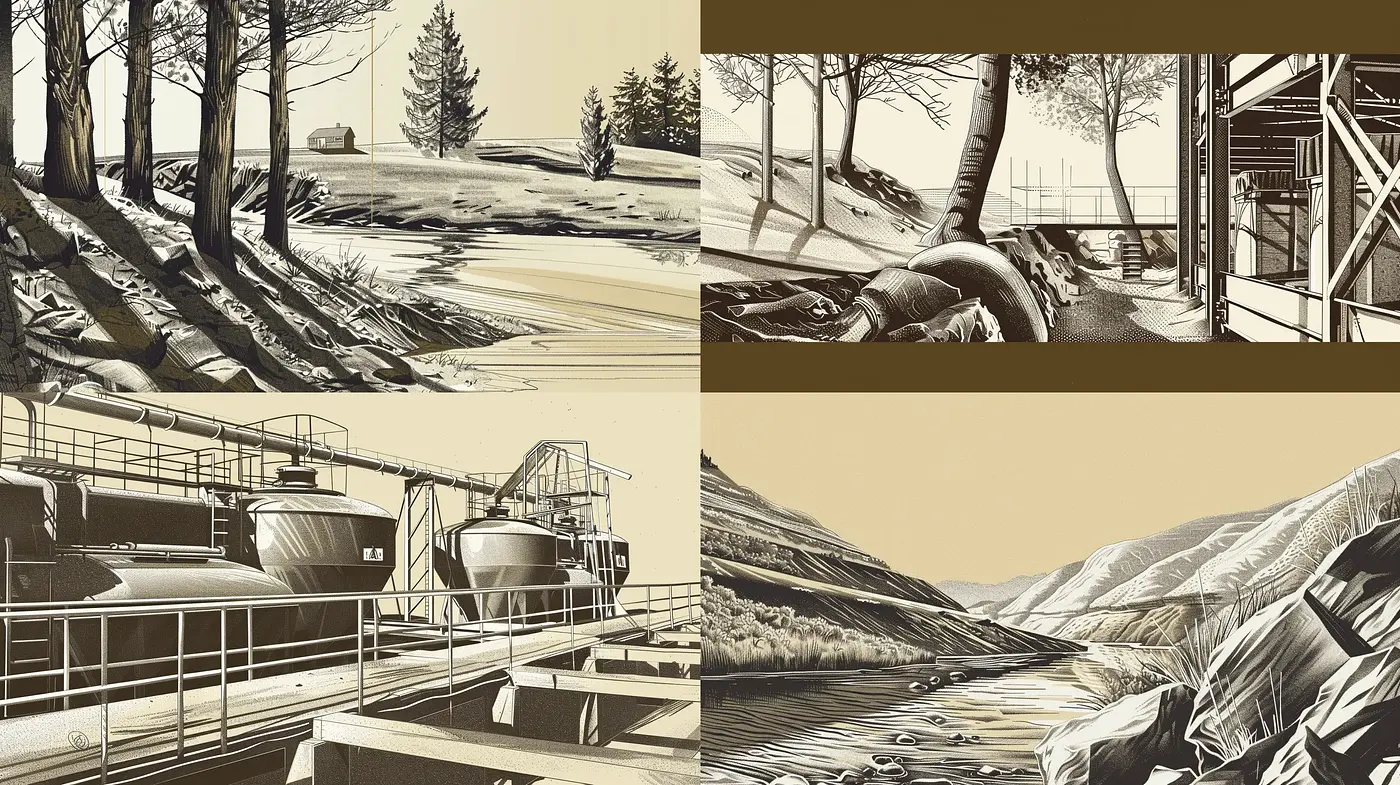 Sepia-Toned Monochromatic Vistas: A Homage to Vintage Landscape Etchings - Midjourney sref style