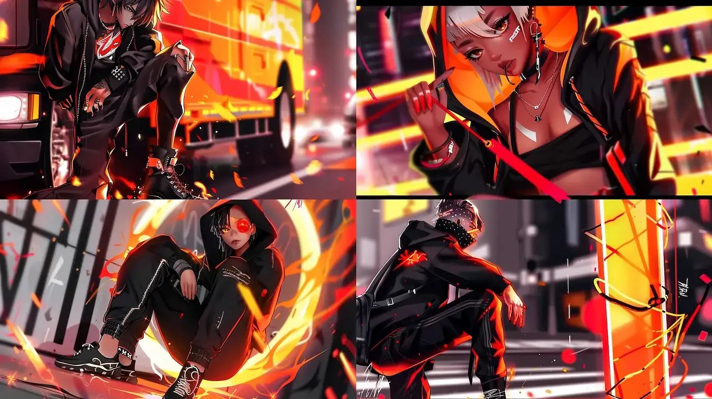 Futuristic Urban Aesthetic with Neon Elements - Midjourney sref style