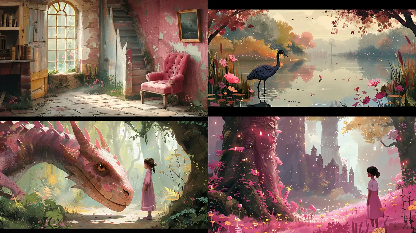 Enchanted Whimsy: A Timeless Dance of Pastel Dreamscapes and Storybook Allure - Midjourney sref style