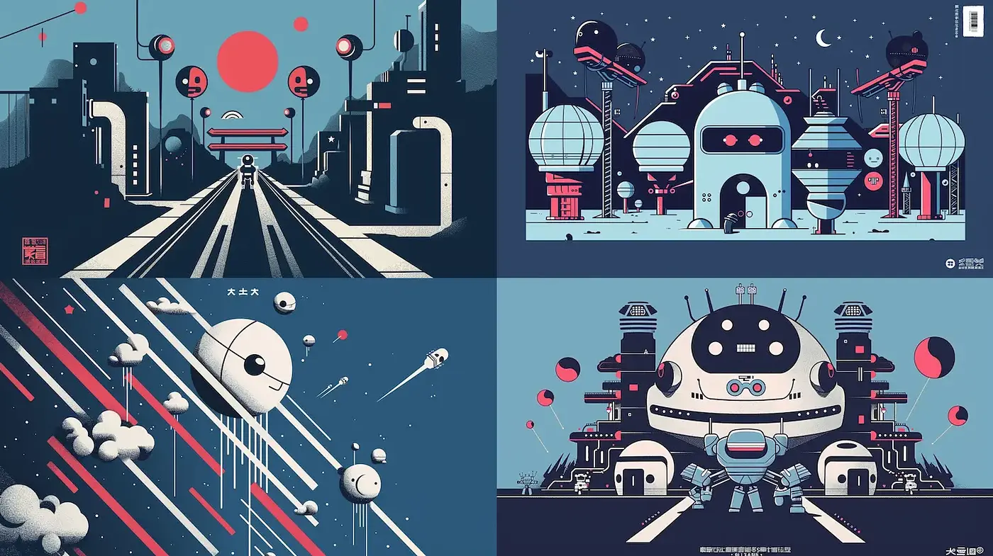 Futuristic Retro Futurism with a Playful Aesthetic - Midjourney sref style