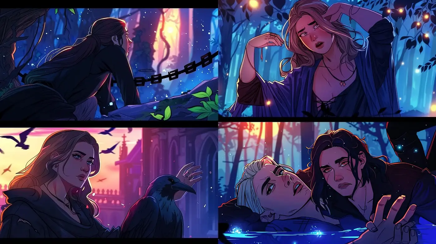Twilight Reverie: A Cinematic Comic Book Elegance - Midjourney sref style