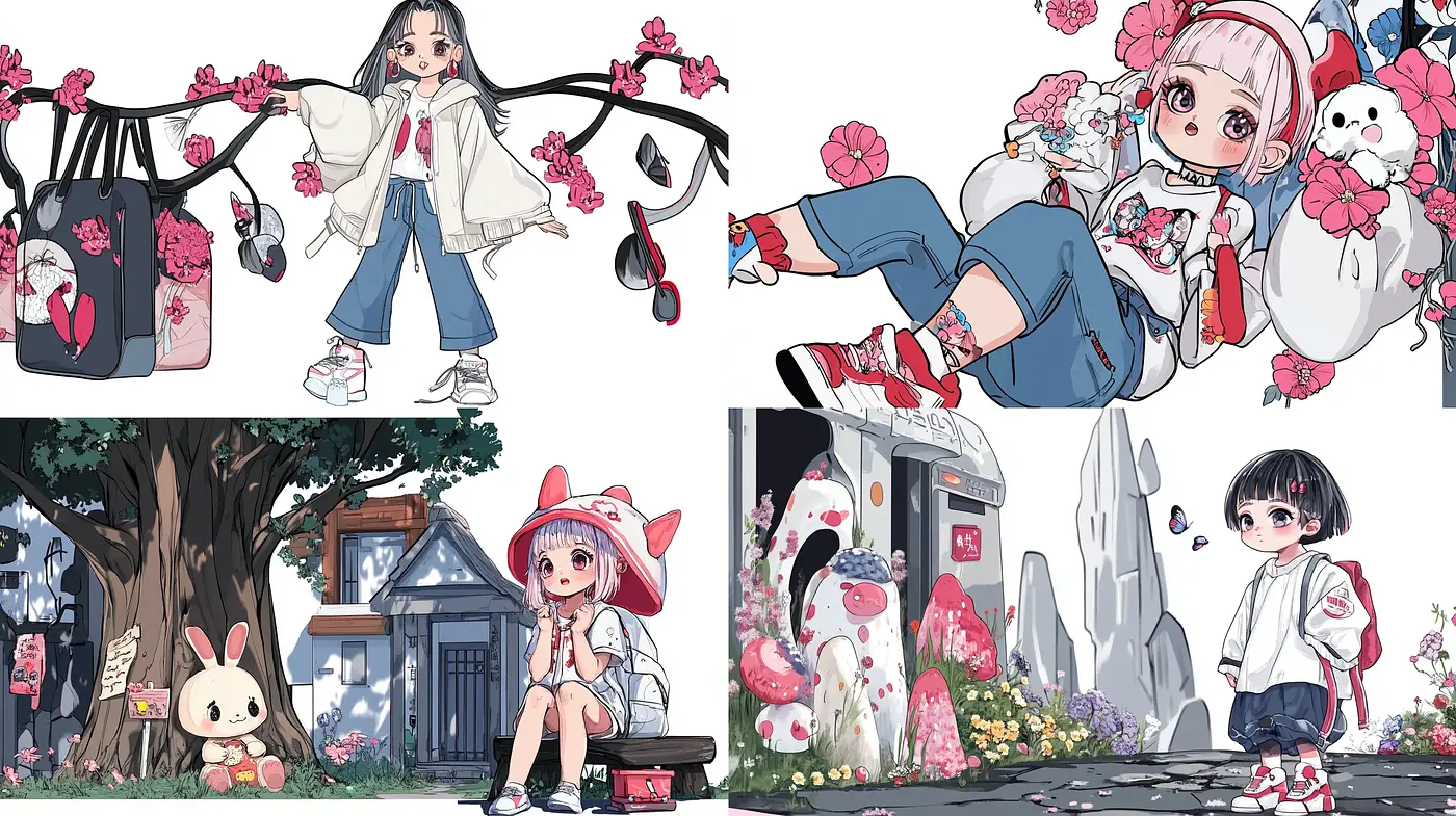 Whimsical Anime-Inspired Digital Illustrations - Midjourney sref style