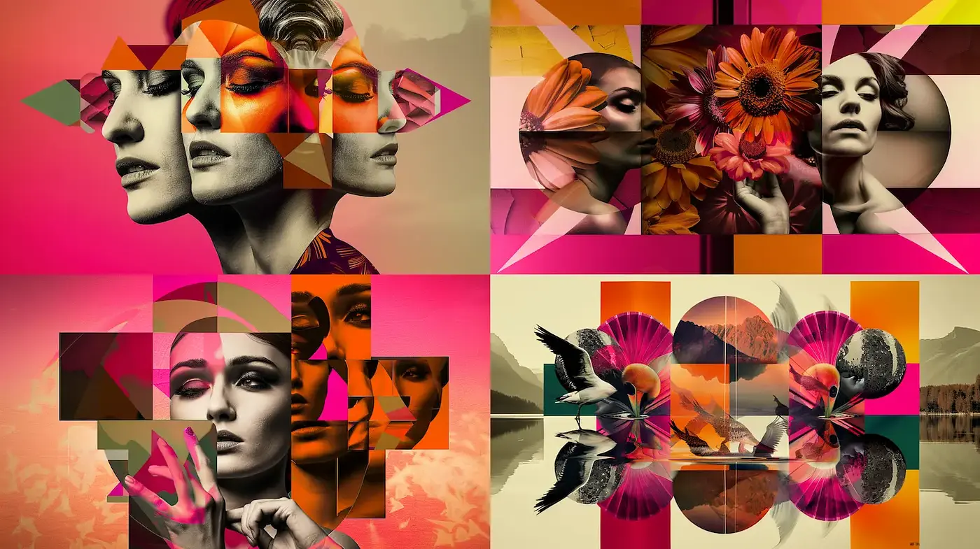 Vibrant Geometric Interplay with a Touch of Surrealism - Midjourney sref style