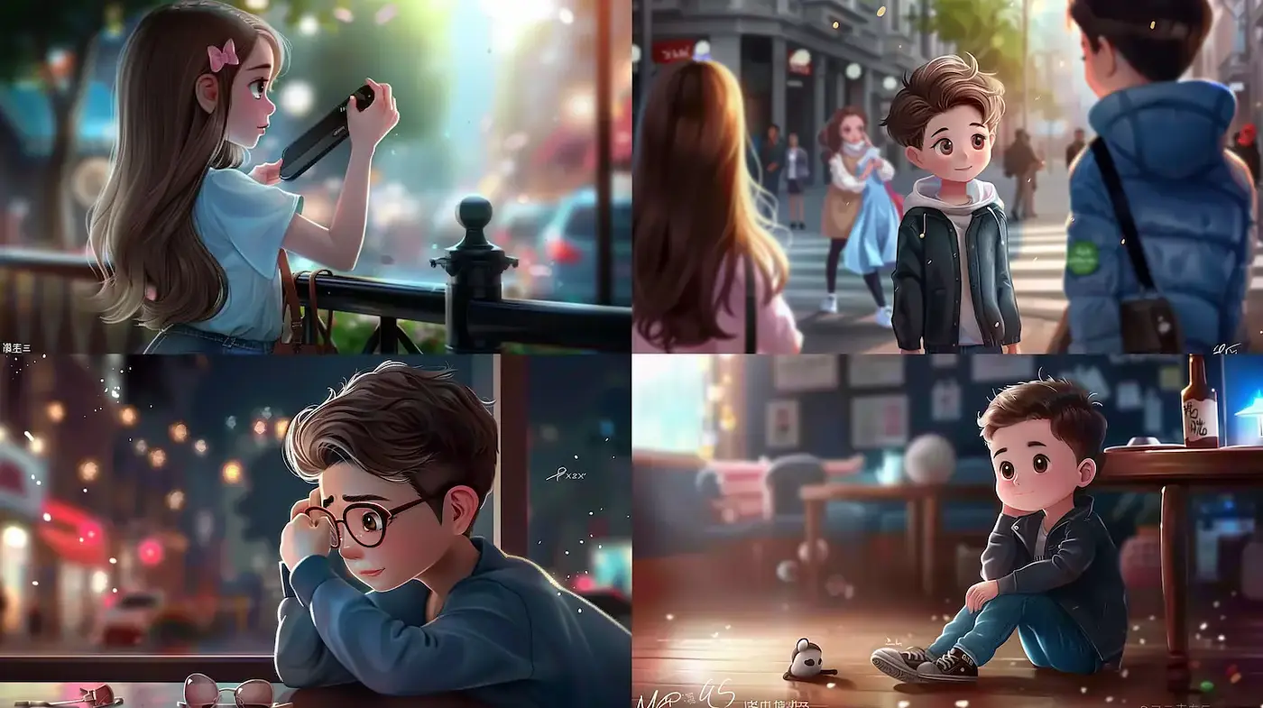 Whimsical and Heartwarming Digital Illustrations with a Modern Touch - Midjourney sref style