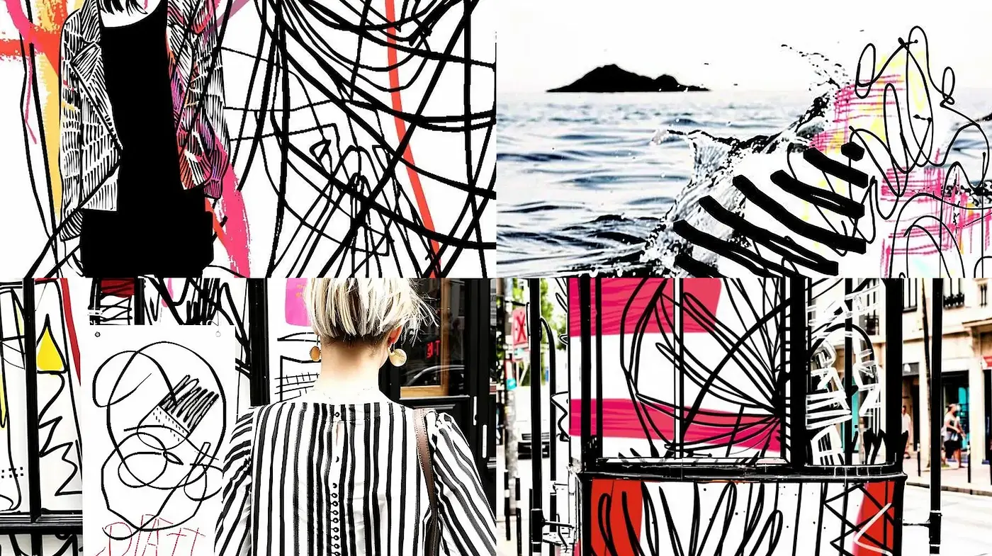 Dynamic and Contemporary Abstract Art Fusion with Striking Textures - Midjourney sref style