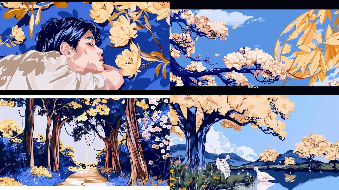 Serene and Harmonious Landscapes with Ethereal Elements - Midjourney sref style