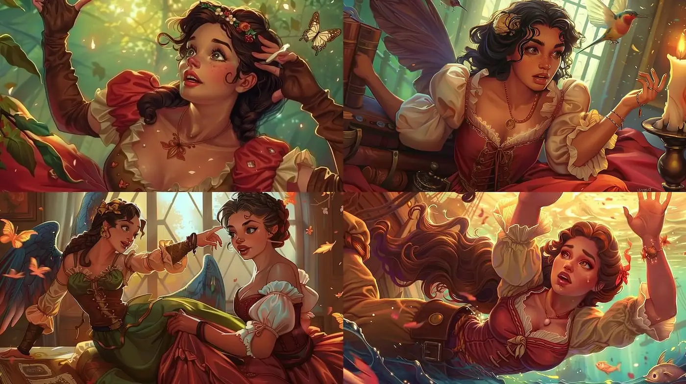 Enchanted Renaissance Adventure: A Vivid and Dynamic Digital Painting Series - Midjourney sref style