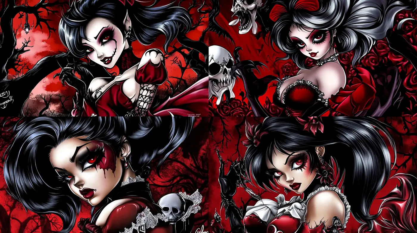 Gothic Fantasy Fusion with a Baroque Sensibility - Midjourney sref style