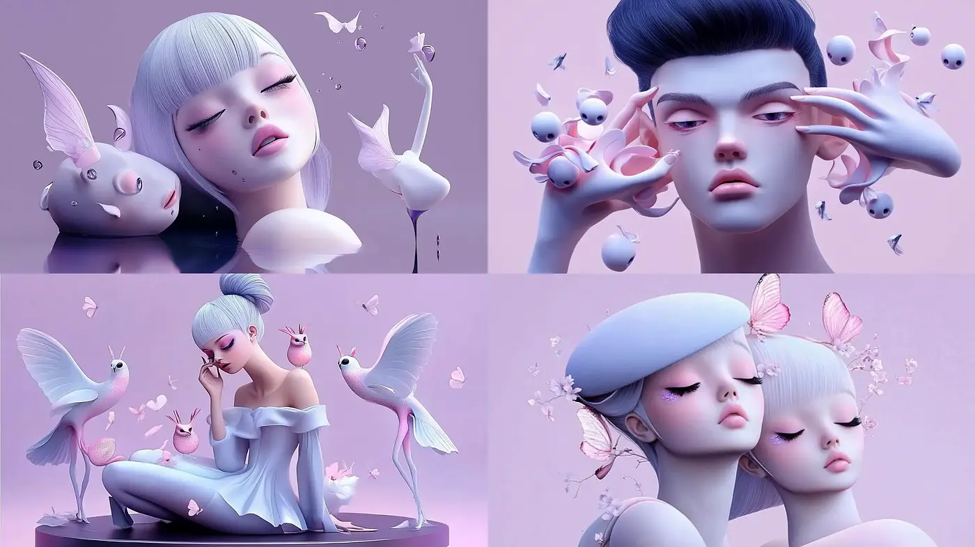 Ethereal Serenity in Pastel Dreamscapes - Midjourney sref style