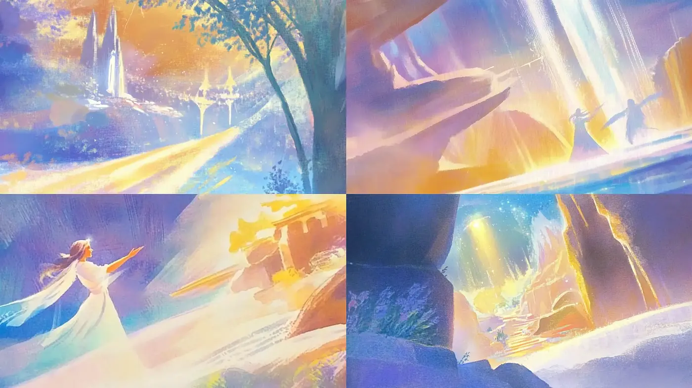 Luminous Ethereal Dreamscape Artwork Fusion - Midjourney sref style