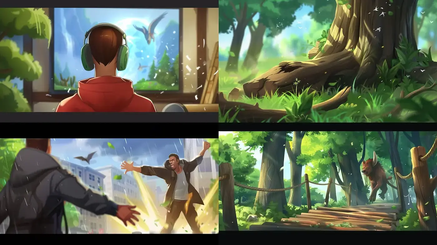 Whimsical, Nature-Inspired Vignettes with Vibrant Energy - Midjourney sref style