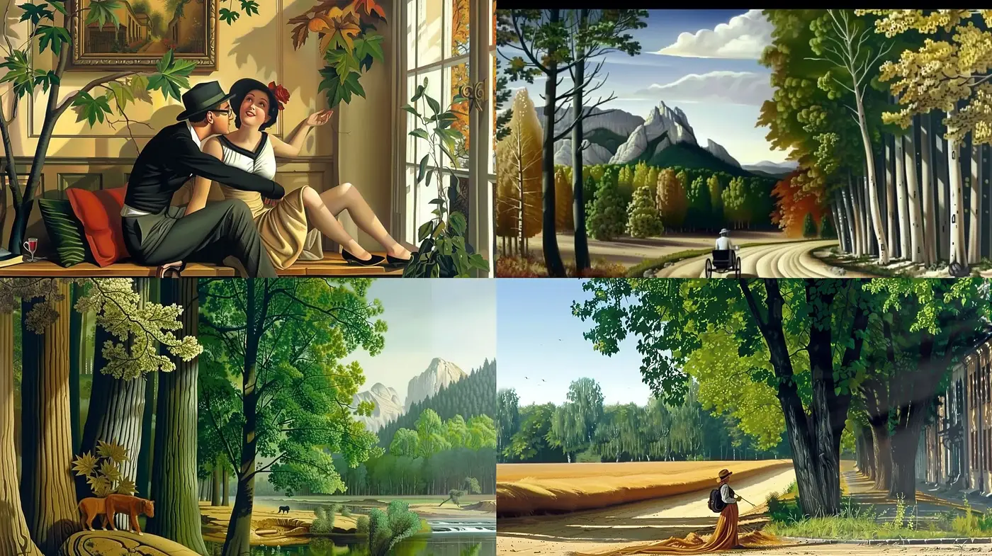 Idyllic Nature and Romanticism Inspired Digital Art - Midjourney sref style