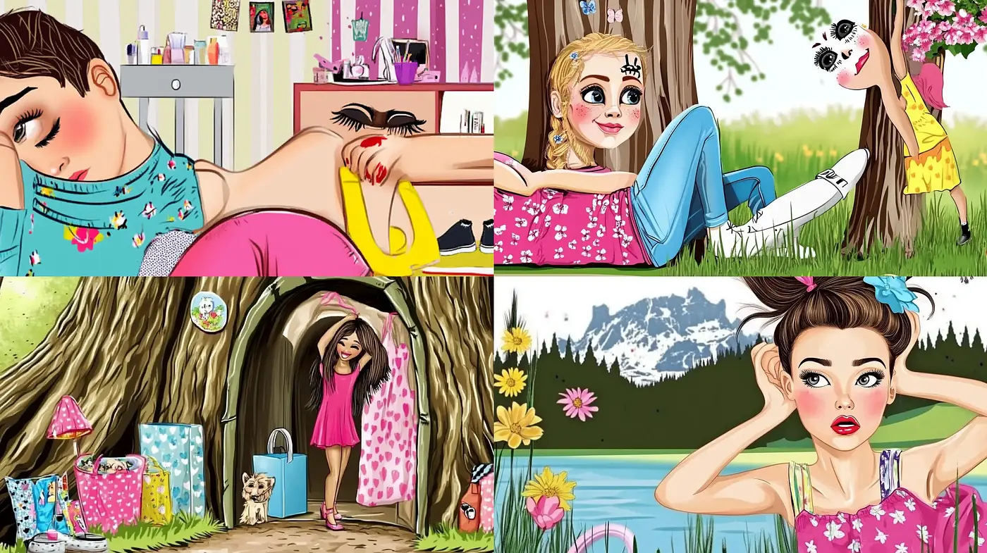 Vibrant Storybook Illustration Homage with a Cheery Disposition - Midjourney sref style