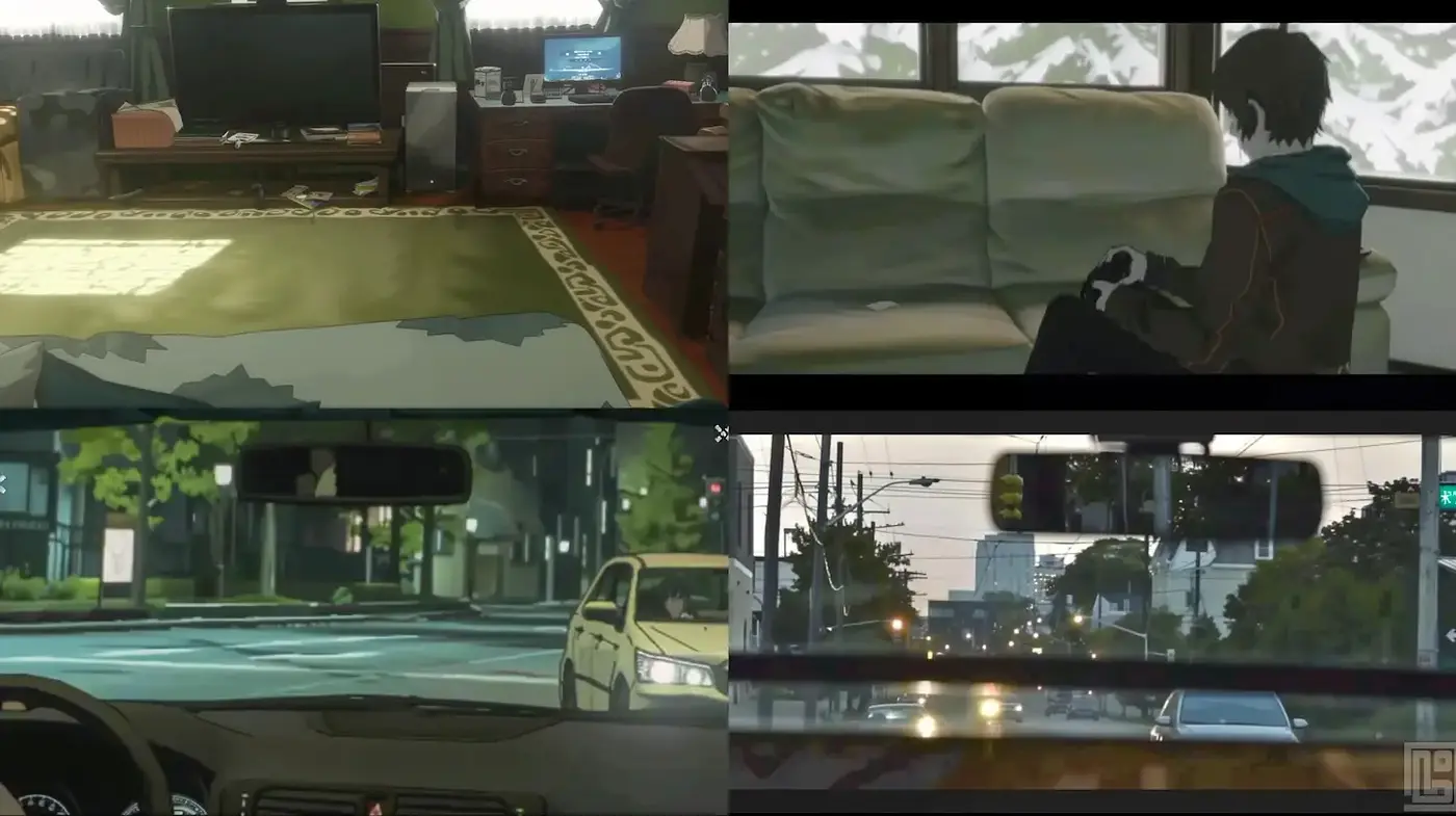 A Cinematic Blend of Urban Stillness and Intimate Interior Spaces - Midjourney sref style