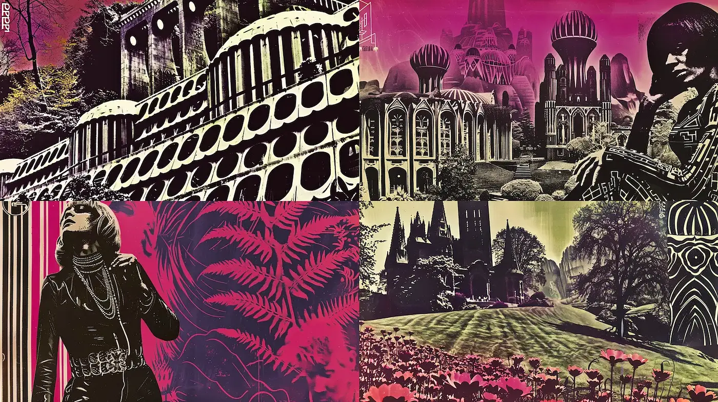 Surrealist Fusion of Retro Futurism and Natural Elements - Midjourney sref style