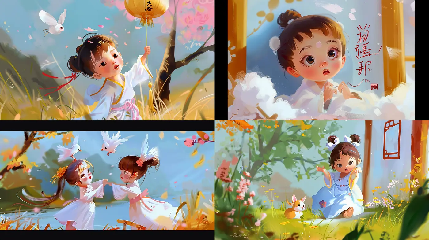 Luminous Whimsy: A Serene Fusion of Anime and Pastoral Impressions - Midjourney sref style