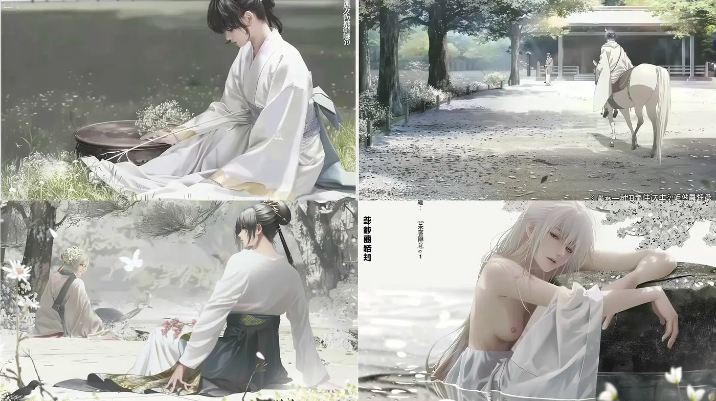 Ethereal Tranquility: A Study in Serene Monochromatic Artistry - Midjourney sref style