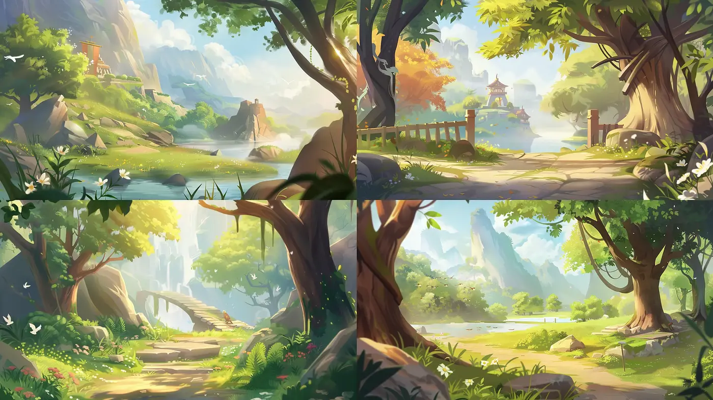 Harmonious Arcadian Landscapes: A Blend of Natural Serenity and Artistic Flair - Midjourney sref style