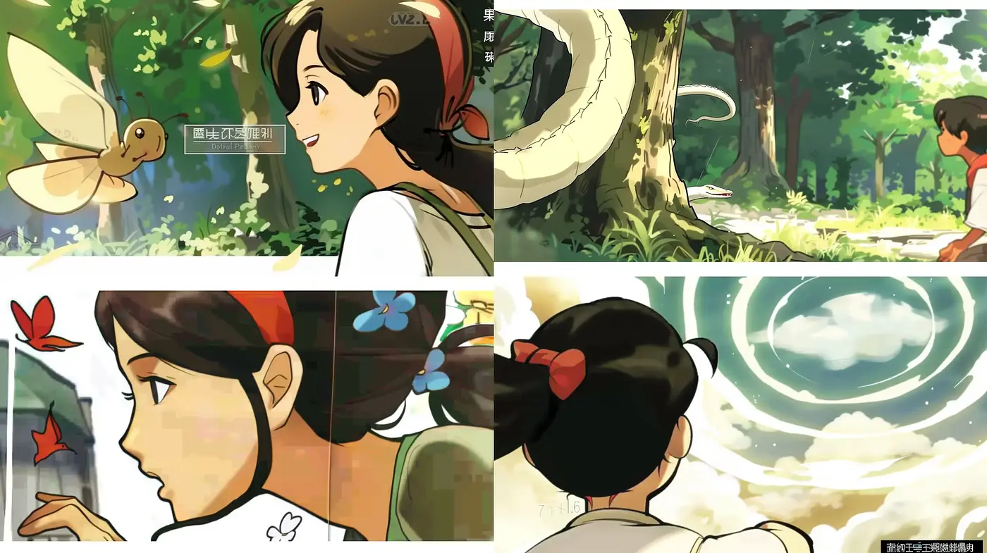 Lush Nature-Inspired Art with Harmonious Anime Overtones - Midjourney sref style