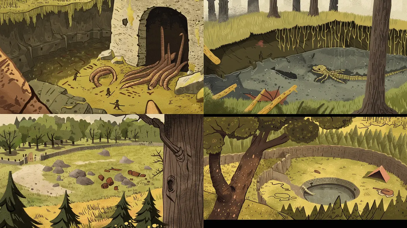 Earthy Tones and Textured Illustrations: Homage to Nature's Serenity - Midjourney sref style