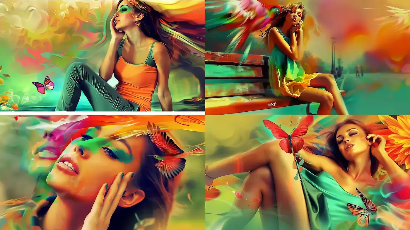 Vibrant Whimsy with a Dreamy Ethereal Quality - Midjourney sref style