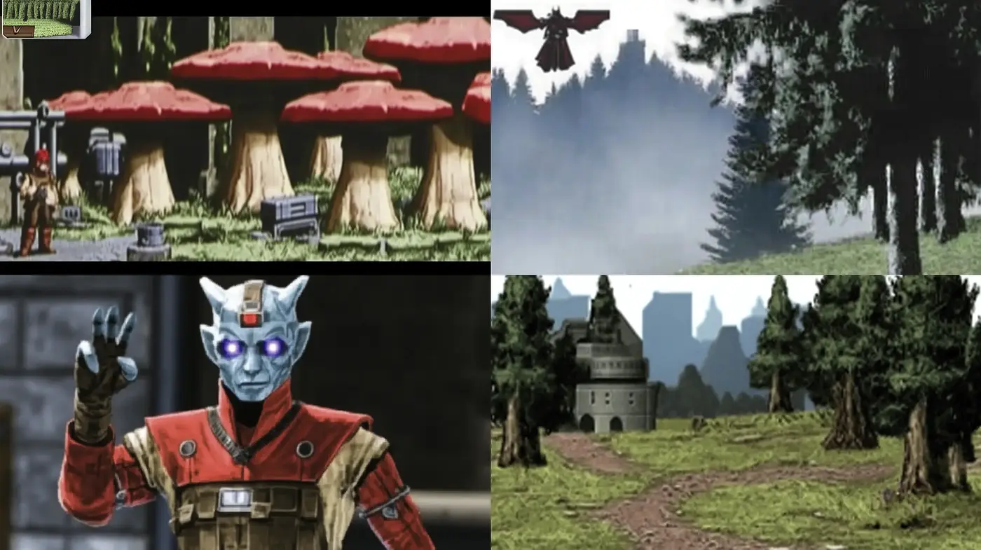 Fantasy Pixel-Rendered Dreamscape Fusion - Midjourney sref style
