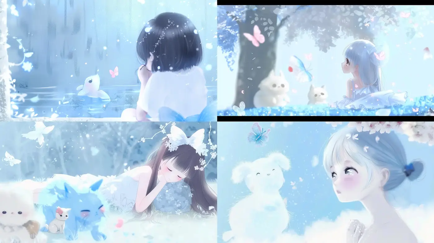 Ethereal Dreamscapes with Soft Pastel Hues and Anime Influence - Midjourney sref style