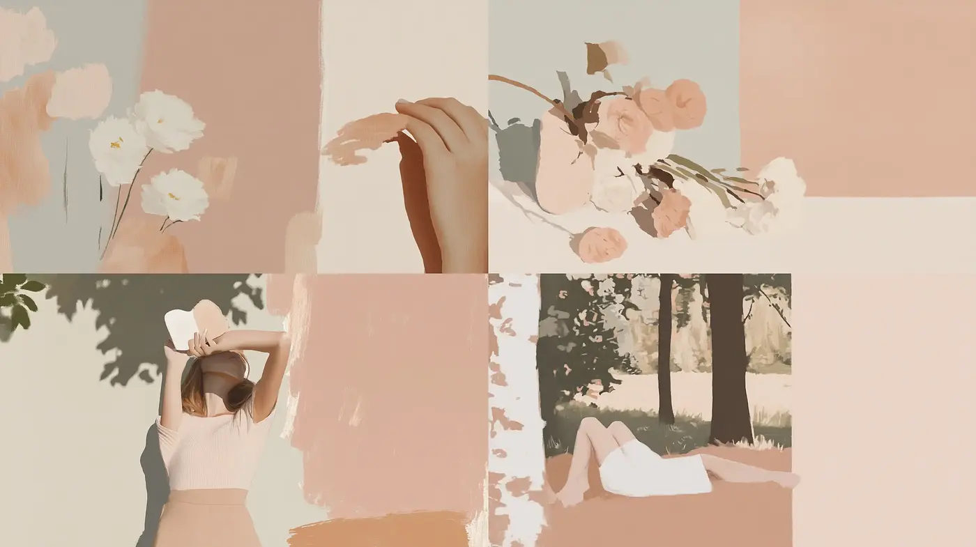Soft Pastel Contemplation in Stylized Serenity - Midjourney sref style