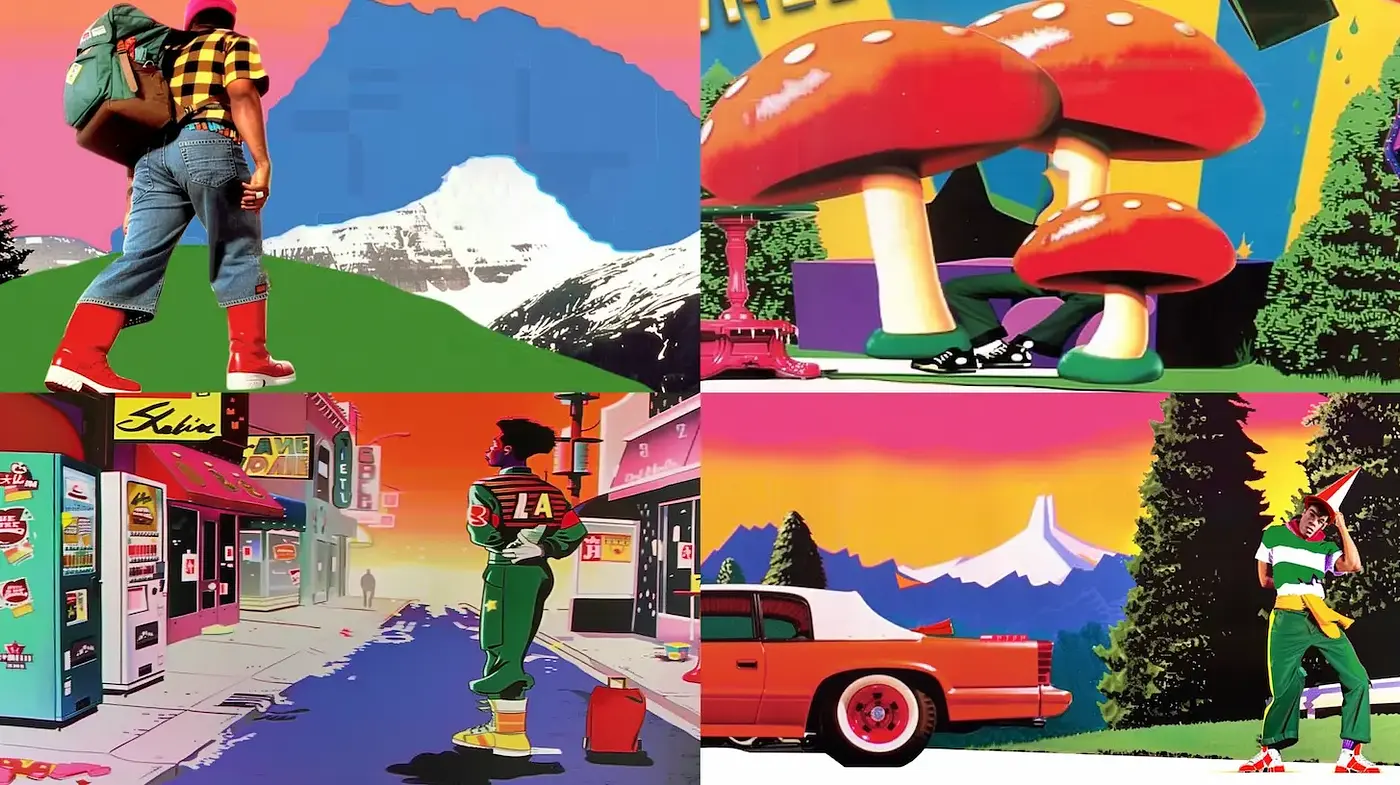Vibrant and Eclectic Retro-Futuristic Aesthetic - Midjourney sref style
