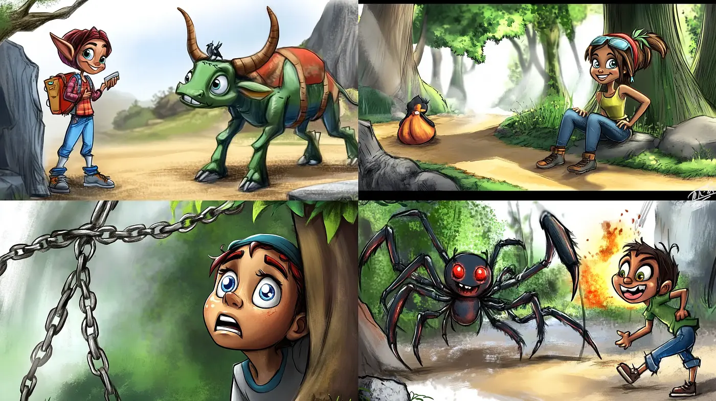 Lively Chromatic Adventures in Animated Fantasy - Midjourney sref style