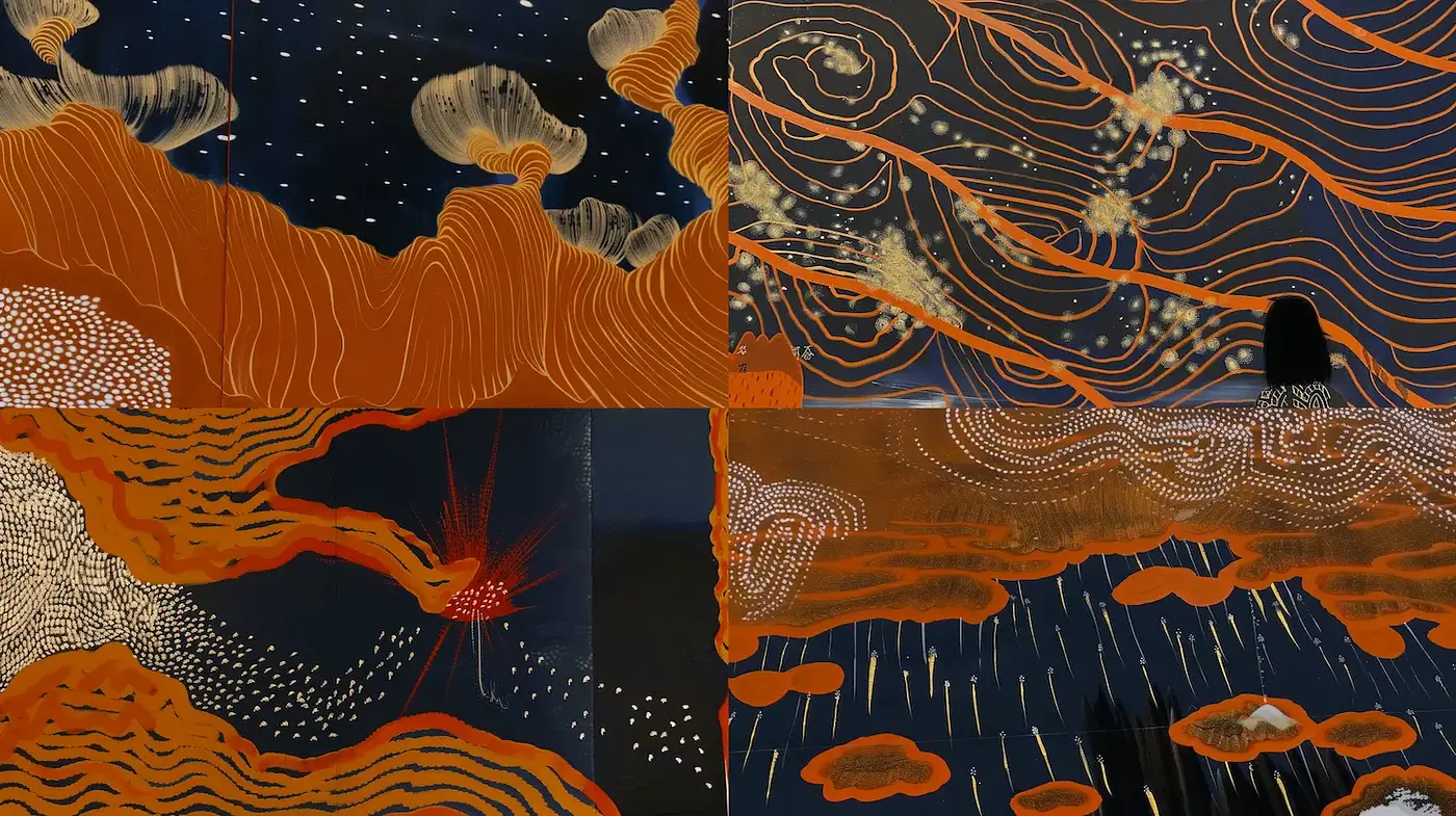 Ethereal Earthy Aesthetics with Abstract Cosmic Inspirations - Midjourney sref style