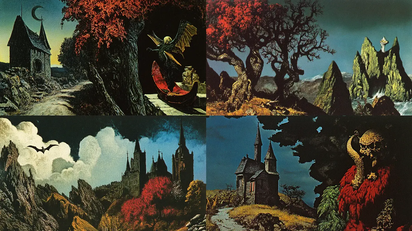 Gothic Revival in Autumnal Splendor - Midjourney sref style