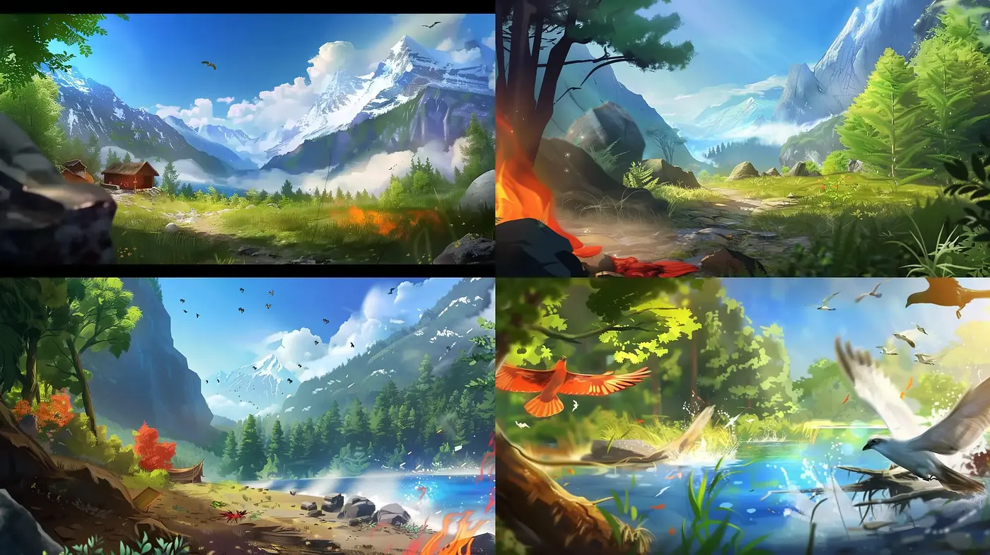 Ethereal Wilderness Dreamscape with Lush Brushwork - Midjourney sref style