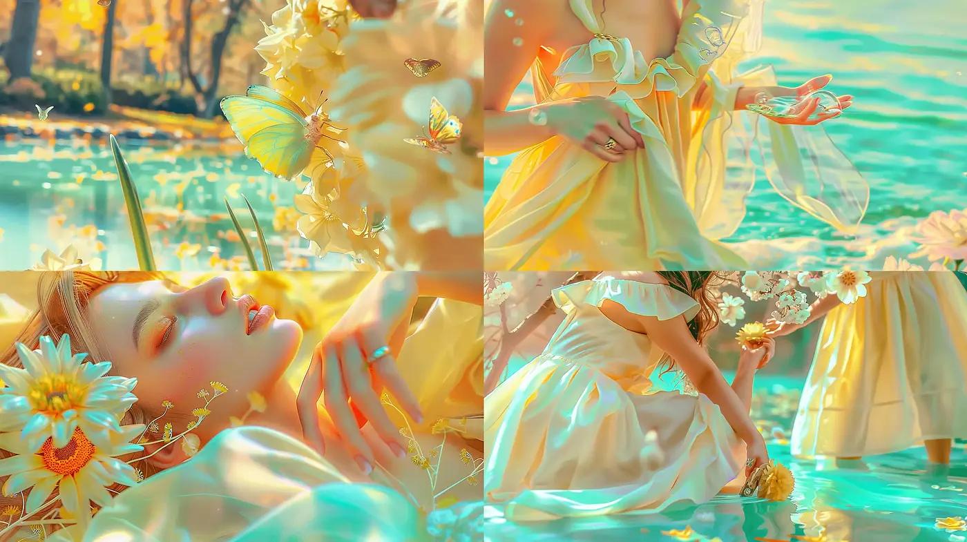 Luminous Ethereal Optimism in Solar Hues - Midjourney sref style