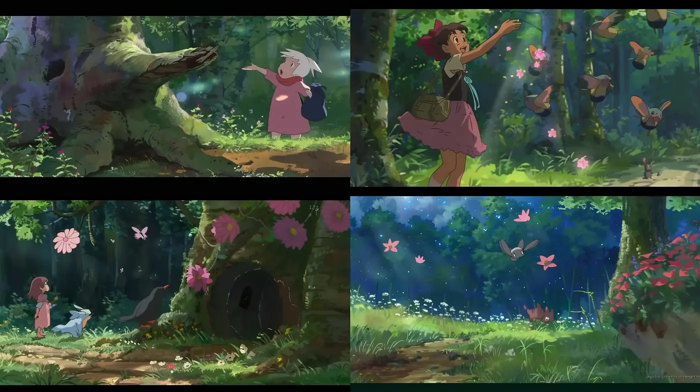 Enchanted Forest Whimsy: A Homage to Hand-Drawn Animation - Midjourney sref style