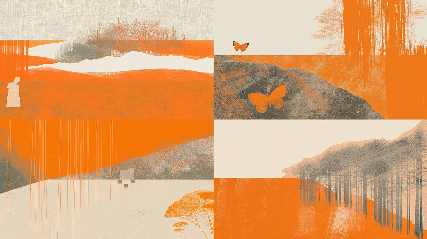 Autumn Hues and Textured Whispers: A Study in Monochrome Storytelling - Midjourney sref style